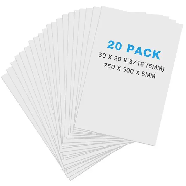 Alt view image 2 of 2 - 20 Pcs Large Foam Boards Bulk Foam Core Backing Board 3/16 Inch Thickness Foam Core Board Foam Poster Boards for Presentations, School, Office, Art Projects(White,20 x 30 x 3/16 Inches)