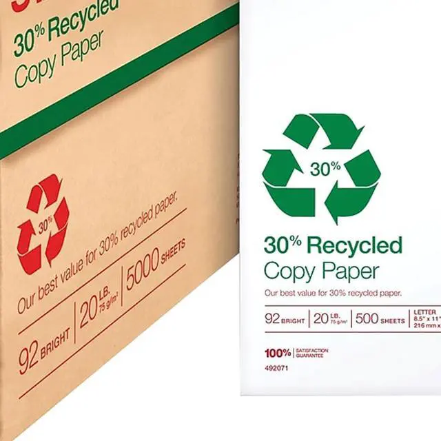 Alt view image 10 of 10 - 30% Recycled Copy Paper, 8 1/2" x 11", Case, For Office, School & Home