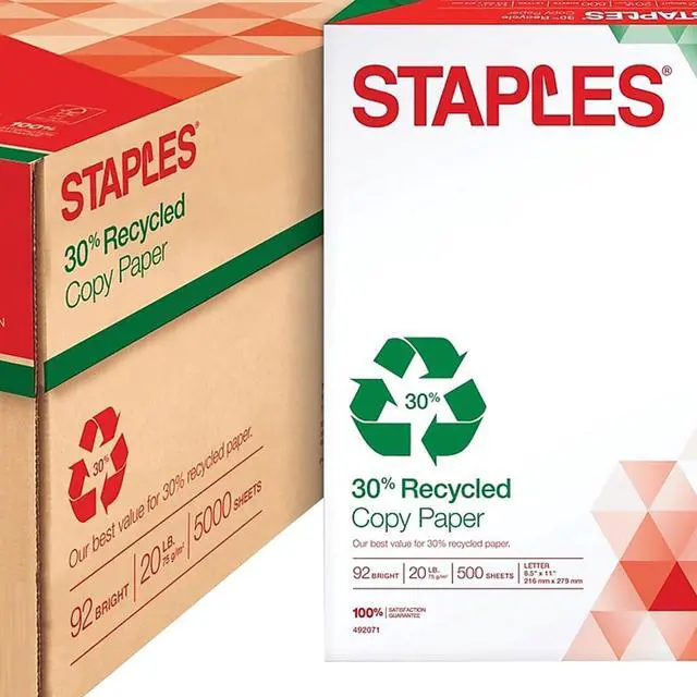 Alt view image 9 of 10 - 30% Recycled Copy Paper, 8 1/2" x 11", Case, For Office, School & Home