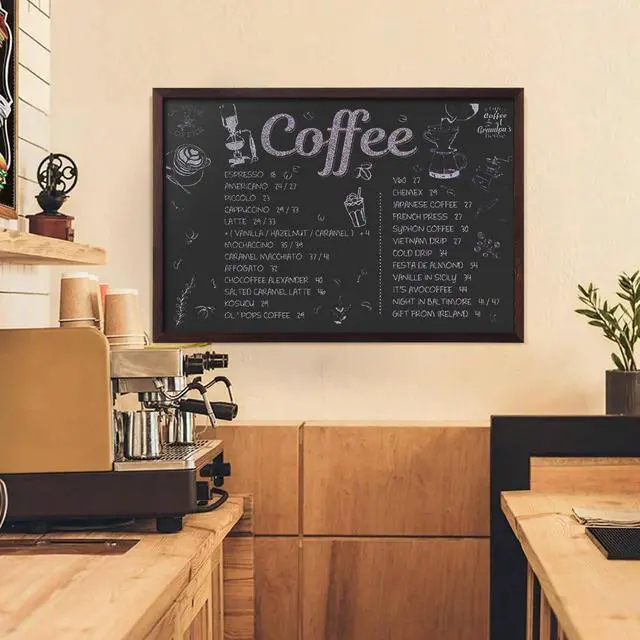 Alt view image 12 of 14 - Magnetic Chalkboard, 24 x 36 Inches Wooden-Framed Blackboard, Hanging Chalk Board for School Office Home and Restaurant Menu