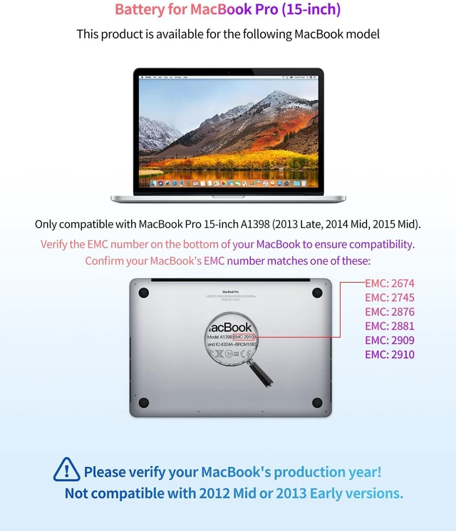 Alt view image 8 of 12 - ASMARK A1494/A1618 Battery Replacement for MacBook Pro 15-inch A1398 (Mid 2015,Mid 2014,Late 2013) Retina