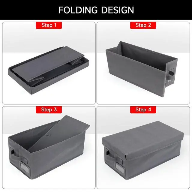 Alt view image 9 of 10 - Upgrades DVD Storage Box - 2Pack DVD Organizer with Lid - Grey | Perfect DVD Case Storage Solution - DVD Holder 15.75 x 8.1 x 6.1 inches - Holds 50 DVDs