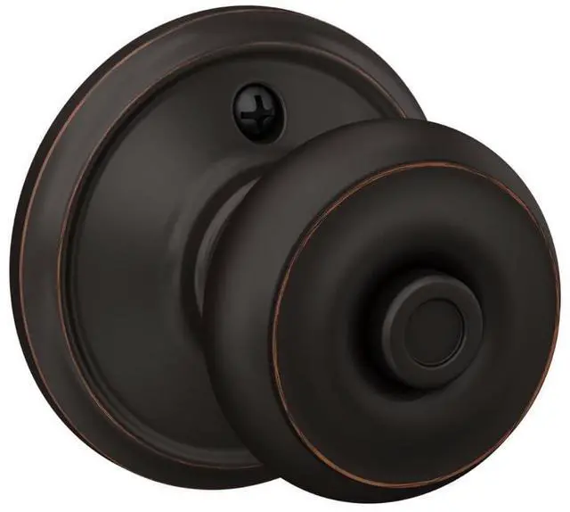 Alt view image 11 of 14 - F40 GEO 716 Georgian Door Knob, Bed & Bath Privacy Lock, Aged Bronze