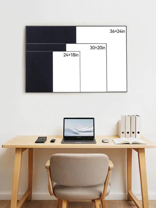 Alt view image 12 of 13 - Cork Board White Board Combo, 36"X24" Linen Bulletin Board Whiteboard for Wall, Magnetic Dry Erase Corkboard for Home, Office, School, Black