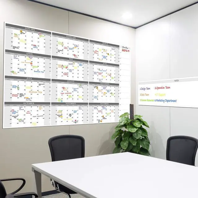 Alt view image 14 of 14 - Large Dry Erase Wall Calendar - 48"x58" 12-month 2026 Undated Reusable Yearly Calendar for Home, Office, School Projects - Jumbo Laminated Task Organizer