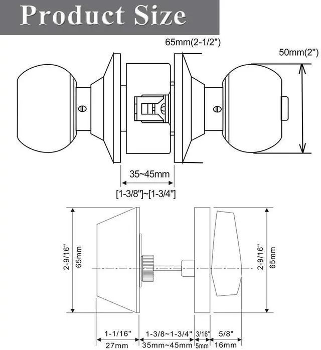 Alt view image 10 of 10 - Entry Door Knobs Lock Set and Single Cylinder Deadbolt Combination Set, Entry Door Locksets with Deadbolt Same Key Flat Black (3 Pack), Keyed Alike