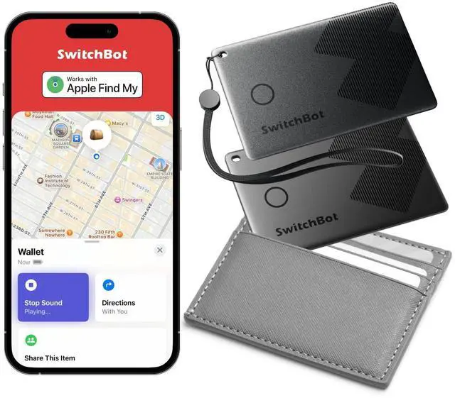 Alt view image 8 of 9 - Slim Wallet Tracker Card (2.5mm) Works with Apple Find My (iOS Only), Credit Card Finder for Wallet, Phone & Keys, IP67 Waterproof, Up to 3-Year Battery