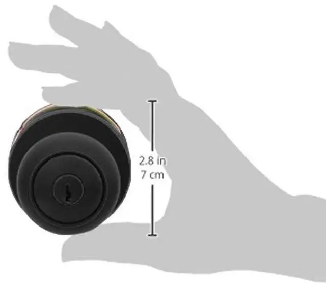 Alt view image 14 of 14 - Exterior Door Knob with Key Lock and Deadbolt, Keyed Alike, Coastal, Matte Black