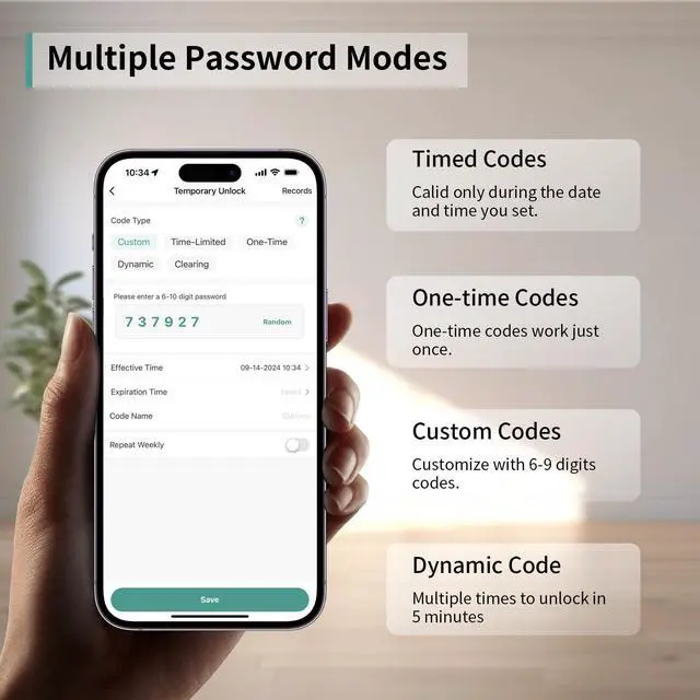 Alt view image 9 of 12 - 191Y 4-in-1 Smart Fingerprint Door Handle with App Control | Keyless Bedroom Door Knob Smart Door Lock with Keypad, One-tap Privacy Mode Setup, Auto-Lock Easy to Install - Black