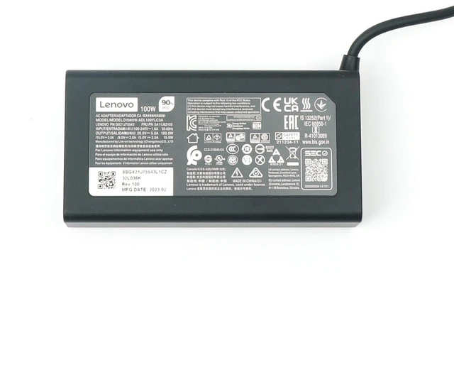 Alt view image 10 of 12 - Laptop Charger 100W Watt USB Type C(USB-C) AC Power Adapter - ldeapad 5 Pro 16, ThinkBook 15 16, Black, ADL100YLC3A