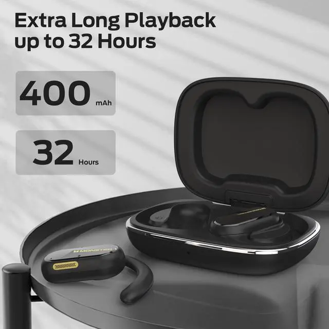 Alt view image 13 of 13 - Open Ear AC312 Headphones, Bluetooth 5.4 Wireless Earbuds with Noise-Cancelling Mic for Clear Calls, Powerful Sound by 16mm Large Drivers, Touch Control 32H Playtime, IPX5 Waterproof for Sport
