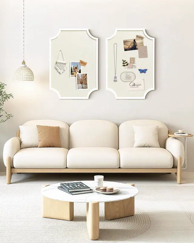 Alt view image 13 of 14 - Linen Bulletin Board, Large 20"x30" Pin Board for Walls, Fabric Bulletin Board for Home Kitchen Office Decorative, White Frame Cork Board(White-5075)