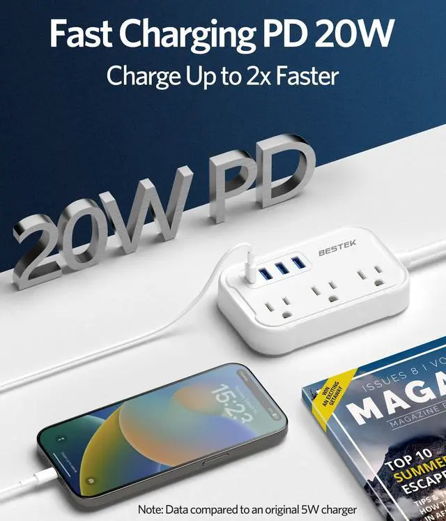 Alt view image 9 of 14 - US to UK Travel Plug Adapter: Type G Adapter with 3 AC Outlets and 4 USB (1 PD20W) - Power Strip for USA, UK, Ireland, Scotland, Hong Kong, British, London - 2.6ft