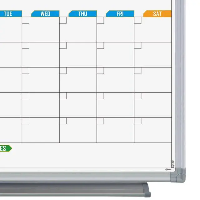 Alt view image 11 of 12 - 2 Monthly Dry-Erase Calendar Whiteboard, 24" x 18", Wall-Mounted Aluminum-Framed Calendar Board