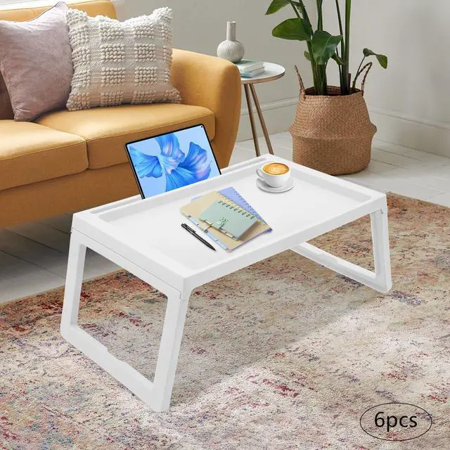 Alt view image 13 of 14 - Kids Lap Desk, Set of 6 Lap Desk for Laptop - Foldable Laptop Desk for Bed and Couch, Portable and Lightweight Tablet Stand for Bed Breakfast, Working, Reading, and Writing, White