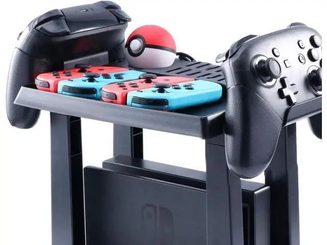 Alt view image 10 of 14 - Storage Stand for Nintendo Switch Storage Stand Controller Holder for Nintendo Switch Accessories and 2 Poke Ball Plus Controllers