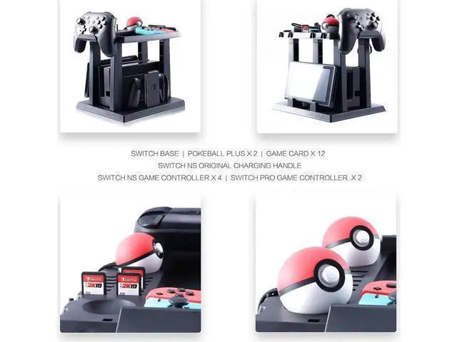 Alt view image 14 of 14 - Storage Stand for Nintendo Switch Storage Stand Controller Holder for Nintendo Switch Accessories and 2 Poke Ball Plus Controllers