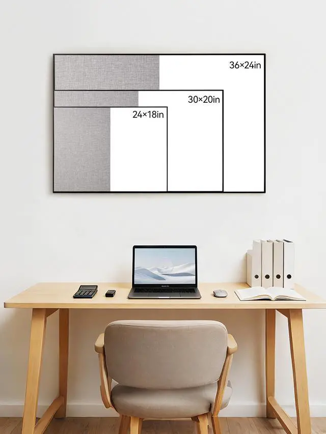 Alt view image 12 of 13 - Cork Board White Board Combo, 36"X24" Linen Bulletin Board Whiteboard for Wall, Magnetic Dry Erase Corkboard for Home, Office, School, Grey