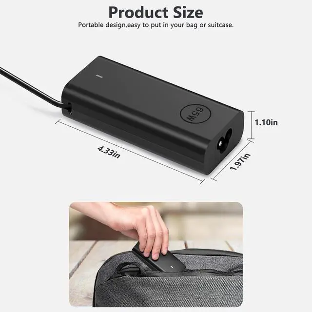Alt view image 13 of 14 - 65W 45W USB-C Laptop Charger Compatible with Dell Latitude 5540 5530 5520 5420 5430 5440 5450 7530 7440 7430 7420 7340 7330 7320 XPS 13 9250 9350 9360 9365 9370 9380 9550 Adapter Power Cord