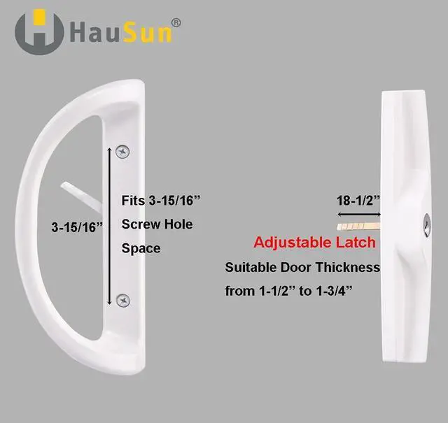 Alt view image 11 of 14 - Sliding Patio Door Handle Set with Key Cylinder and Mortise Lock, Full Replacement Handle Lock Set Fits Door Thickness from 1-1/2" to 1-3/4", 3-15/16 Screw Hole Spacing, Reversible Design(Non-Handed)