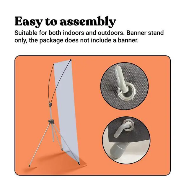 Alt view image 12 of 14 - X Banner Stand, Banners & Signs for Business - 23inch x 63inch to 32inch x 78inch Adjustable Banner Holder - Portable Retractable Banner with Bag - Banner for Trade Show & Display (Pack of 2)