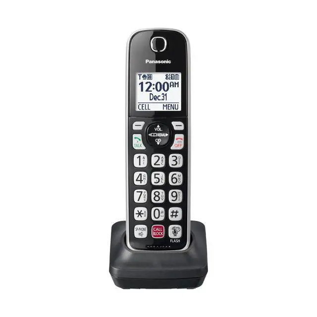 Alt view image 3 of 4 - Cordless Phone Handset Accessory Compatible with KX-TGD86x Series Cordless Phone Systems - KX-TGDA86S (Black with Silver Trim)