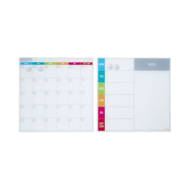 Alt view image 8 of 14 - MessageStor Dry-Erase Glass Board and Magnets, Office Essentials, Assorted Calendar, 2-Pack