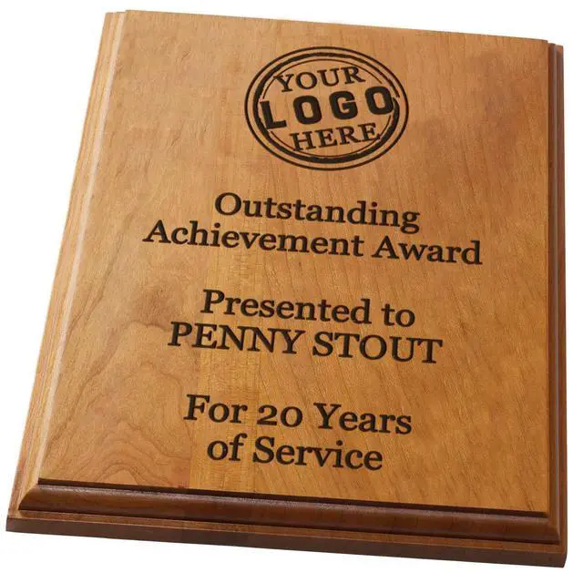 Alt view image 7 of 10 - Solid Cherry Award and Recognition Plaque. Great for retirement, corporate awards, school, and sporting events. (9 x 12")