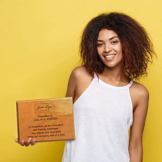 Alt view image 9 of 10 - Solid Cherry Award and Recognition Plaque. Great for retirement, corporate awards, school, and sporting events. (9 x 12")