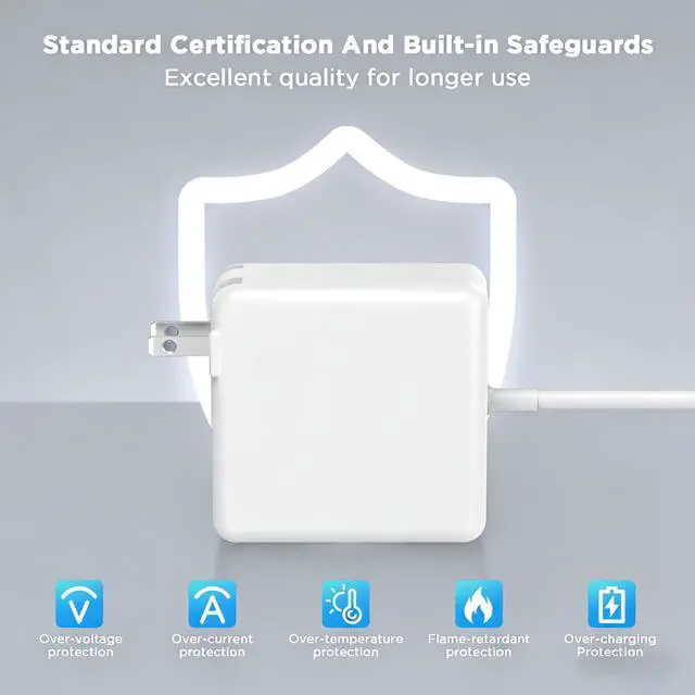 Alt view image 10 of 14 - 45W Charger for MacBook Air, 45W Magnetic2 T-Tip Power Adapter Charger Replacement for Mac Air 11/13 Inch(Applicable to 2012-2017)