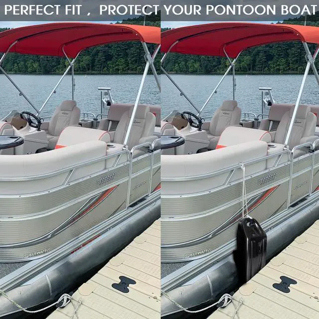 Alt view image 11 of 14 - Pontoon Boat Fenders Boat Bumpers for Docking Pontoon ONLY | Pontoon Bumpers Boat Fenders Customized Inflatable Boat Fenders Bumpers for Docking with Locking Recessed Groove&Grip Handle