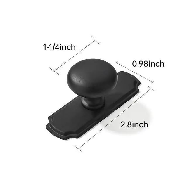 Alt view image 8 of 12 - 10 Pack 1-1/4 inch Backplate for Cabinet Knobs Matte Black Drawer Knobs Cabinet Hardware Vintage Aged with Backplate