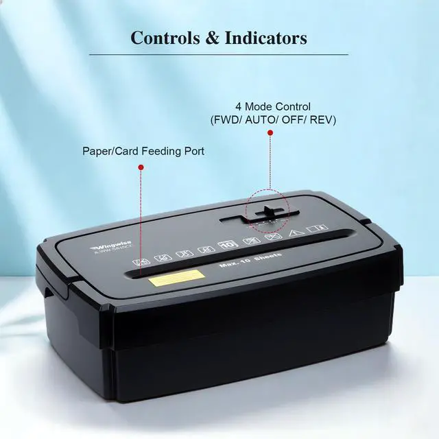 Alt view image 11 of 14 - 10 Sheets Paper Shredder for Home Office | P-4, 5 Mins Runtime, 4 gal