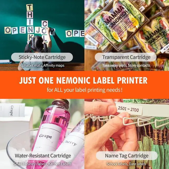 Alt view image 10 of 14 - Nemonic Label Printer | Inkless Bluetooth Thermal Label Printer for Small Business | Durable Shipping Label Maker & Portable Wireless