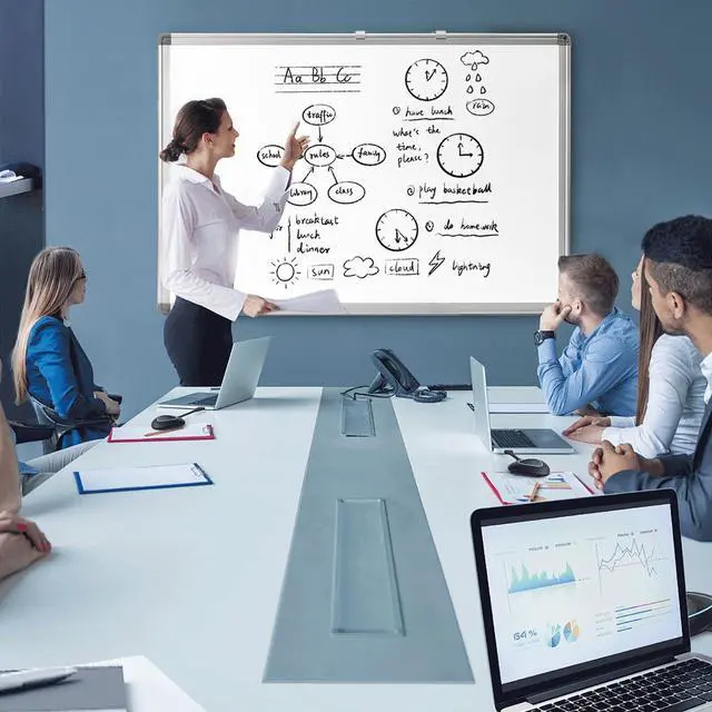 Alt view image 12 of 12 - Whiteboard Dry Erase Calendar for Wall, Weekly & Monthly Planner, 36" x 24", Double-Sided, for Office, Home and School