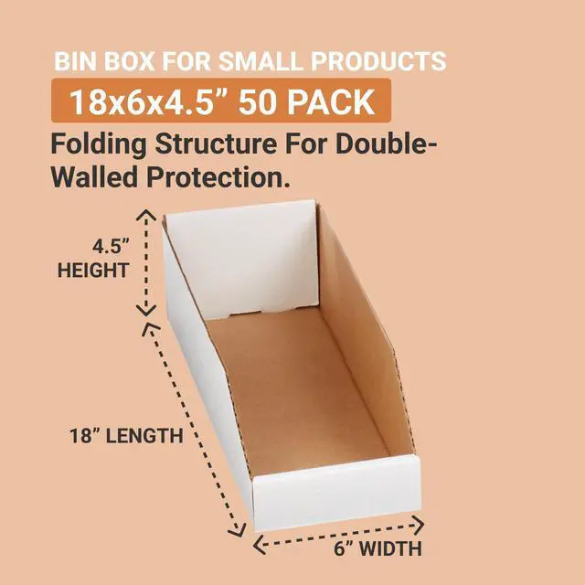 Alt view image 8 of 12 - AVIDITI Shipping Boxes Medium 6"L x 18"W x 4.5"H, 50-Pack, Corrugated Cardboard Box for Packing, Shipping and Storage