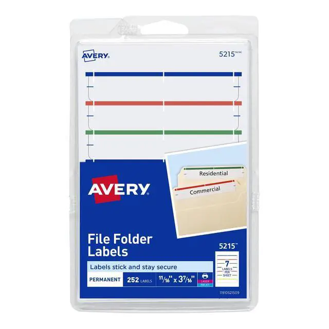 Alt view image 8 of 14 - File Folder Labels on 4" x 6" Sheets, Permanent Adhesive, Assorted Colors, 2/3" x 3-7/16", 4,536 Labels, Pack of 18 (5215)