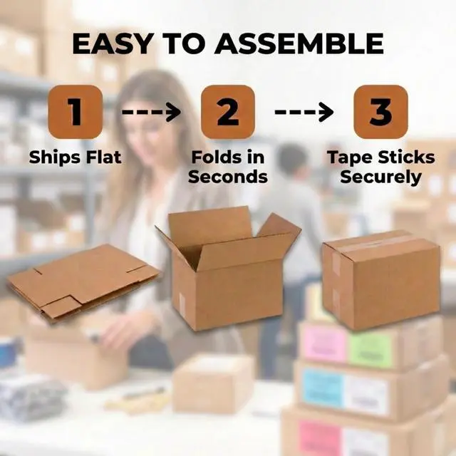 Alt view image 11 of 14 - Cube Shipping Boxes 12"L x 12"W x 12"H (25-Pack) - Corrugated Cardboard Box for Moving, Mailing, Packing, Packaging and Storage
