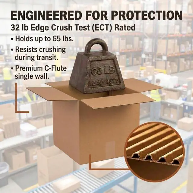 Alt view image 10 of 14 - Cube Shipping Boxes 12"L x 12"W x 12"H (25-Pack) - Corrugated Cardboard Box for Moving, Mailing, Packing, Packaging and Storage