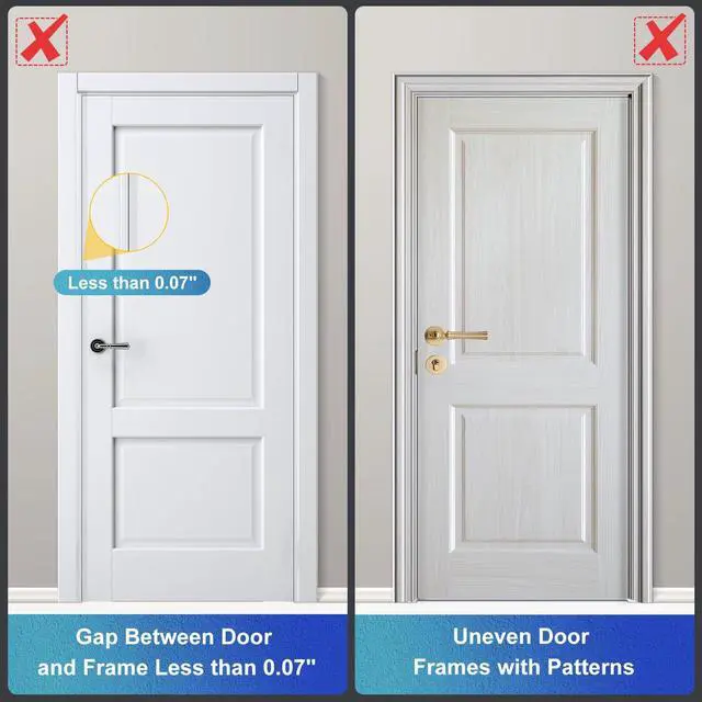 Alt view image 12 of 14 - 1 Pack Door Reinforcement Lock, Home Security Door Lock, Child Proof, White | Door Safety Lock for Front Door, Toddler Proof Door Latch for Entry Door Security, Includes 8 Screws