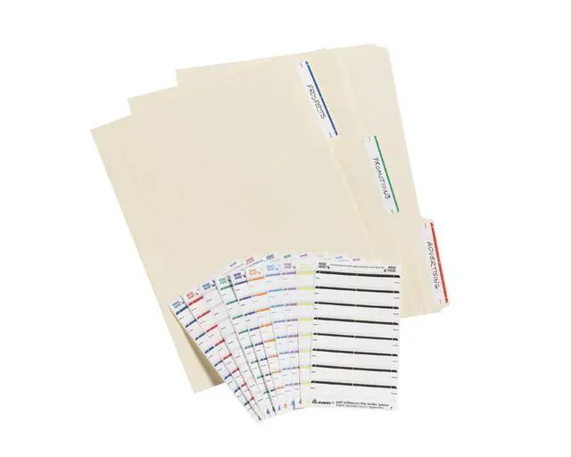 Alt view image 14 of 14 - File Folder Labels on 4" x 6" Sheets, Permanent Adhesive, Assorted Colors, 2/3" x 3-7/16", 4,536 Labels, Pack of 18 (5215)