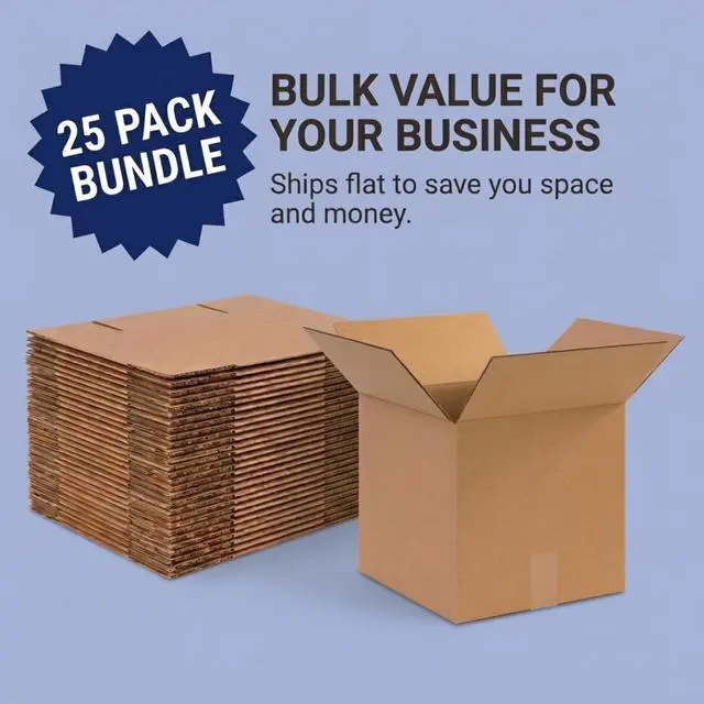 Alt view image 12 of 14 - Cube Shipping Boxes 12"L x 12"W x 12"H (25-Pack) - Corrugated Cardboard Box for Moving, Mailing, Packing, Packaging and Storage