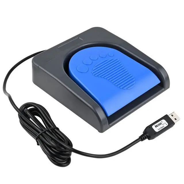 Alt view image 8 of 14 - Upgraded USB Single Foot Pedal Switch Control One Key Footswitch Program Customized Computer Keyboard Mouse Game Action HID (Blue Pedal)