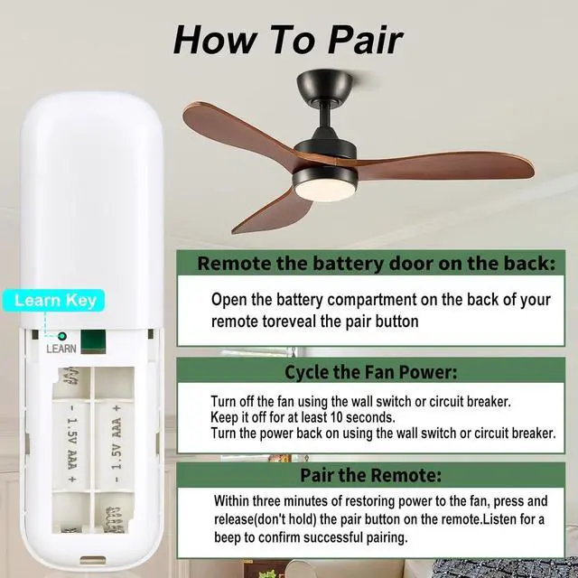 Alt view image 10 of 14 - 99372 Replacement Remote Control Compatible with Hunter Ceiling Fan, Support 3-Speed and Light Dimmer (with Wall Mount)