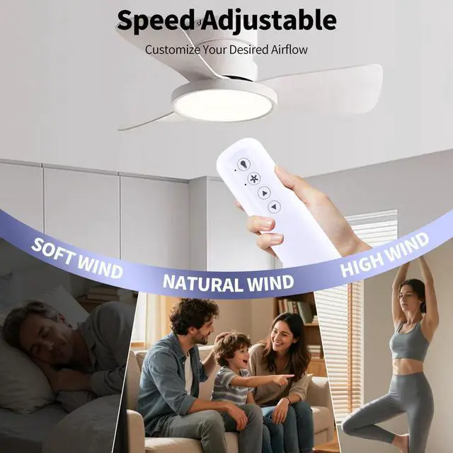 Alt view image 11 of 14 - 99372 Replacement Remote Control Compatible with Hunter Ceiling Fan, Support 3-Speed and Light Dimmer (with Wall Mount)
