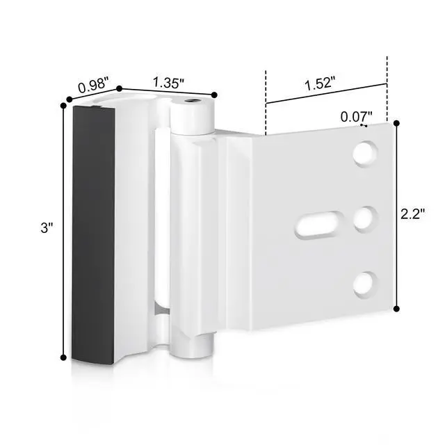 Alt view image 13 of 14 - 1 Pack Door Reinforcement Lock, Home Security Door Lock, Child Proof, White | Door Safety Lock for Front Door, Toddler Proof Door Latch for Entry Door Security, Includes 8 Screws