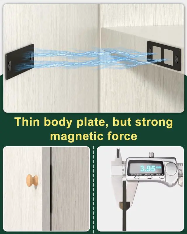 Alt view image 13 of 14 - 30 Lb Magnetic Door Catch Screw in Black, Heavy Duty Cabinet Latch, Cabinet Drawer Door Magnets, 2 Pack Kitchen Magnets Closures, Dual Pocket Door Magnets for RV, Cabinet Door, Barn Door