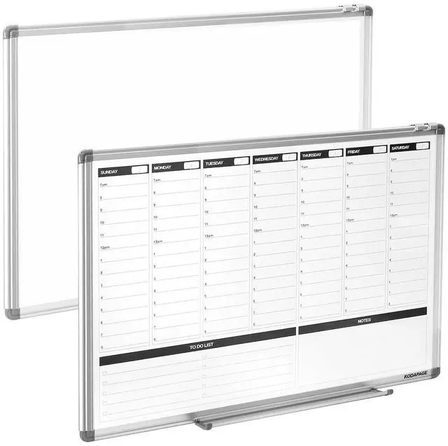 Alt view image 7 of 9 - Large Weekly Dry Erase Board, Weekly Planner whiteboard with Hourly time Slots, Whiteboard Weekly Calendar for Schedule for wall 36" X 24" Double-Sided for Office, Home and School