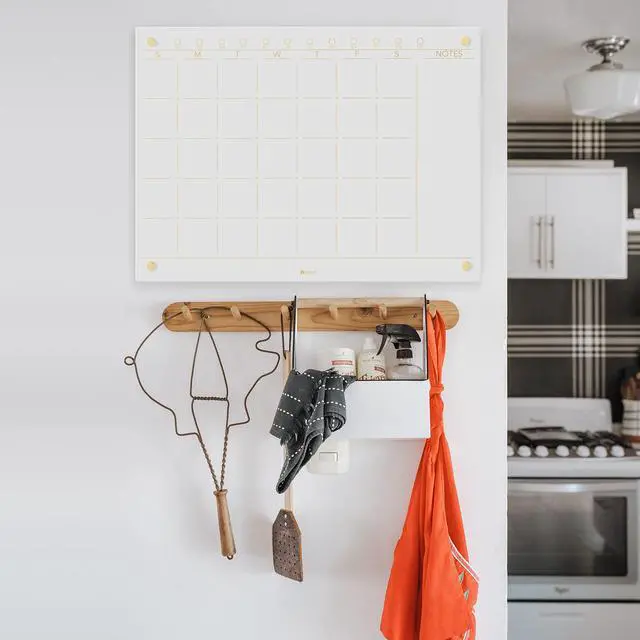Alt view image 14 of 14 - Glass Golden Monthly Dry Erase Calendar Whiteboard for Wall, 17" x 23", Frameless Large Monthly Planner Menu White Board for Home Kitchen, Office, 4 Wet Erase Markers Included