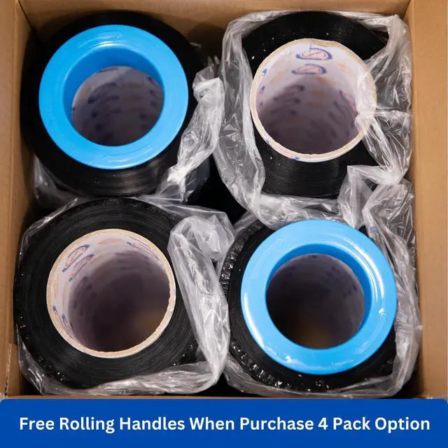 Alt view image 13 of 14 - 18" x 1500FT Industrial Class Pallet Wrap, 60 Gauge 4 Rolls Black Stretch Film for Warehouse Packing, Adhering Packing Moving Packaging (4 Pack)